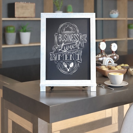 Flash Furniture Rustic Blue Magnetic Table/Hanging Chalkboards, 10PK 10-HFKHD-GDIS-CRE8-422315-GG